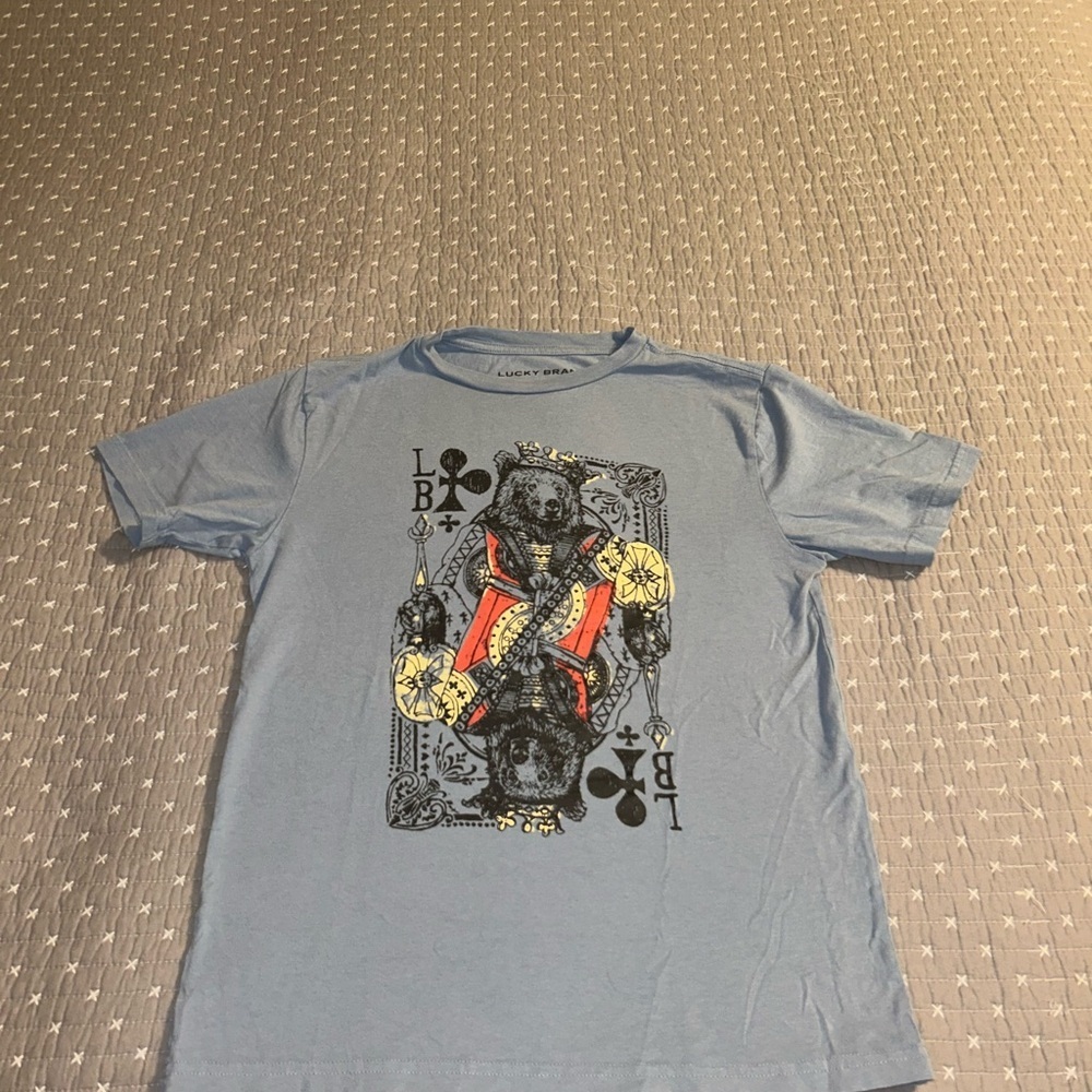 (Bundle 3 for $15) Lucky Brand Playing Card Graphic Tee Kids L